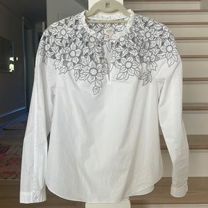 Rebecca Taylor La Vie Cotton Poplin Blouse Small